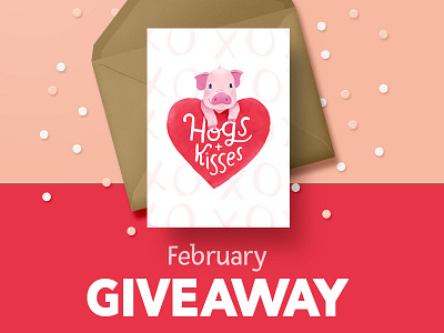 Etsy Shop Giveaway card etsy giveaway greetingcard hearts illustration illustrator love pig pink shop valentines
