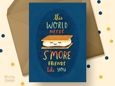 Printable Greeting Card card etsy friend friendship greetingcard hearts humor illustration illustrator love shop smore