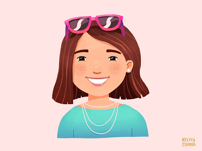 New avatar! avatar cute fashion happy illustration illustrator portrait selfie selfportrait sunglasses