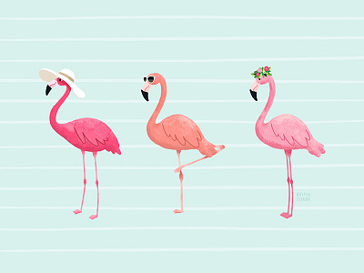 Beach Birds flamingo floral freebie illustration illustrator newsletter pink stripes summer sunglasses wallpaper