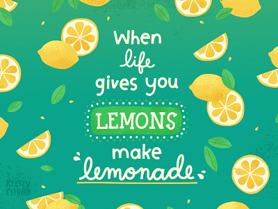 Make lemonade! drink fruit illustration illustrator lemon lemonade lemons photoshop summer texture tropical