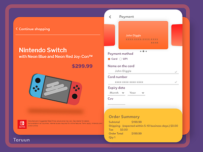 Credit card checkout page