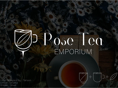 Tea café logo design cafe design icon logo typography vector