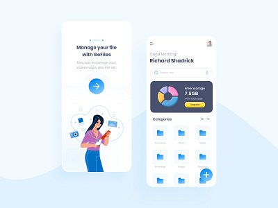 Simple File Manager App agency app appui design file files filesapp graphic design illustration manager mobile mobileapp modern new product productdesign ui ux