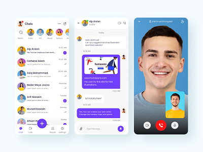 Chatting Mobile App agency app audio call business call chat chat app ui chatting chatting app ui creative design inbox message messaging app mobile ui ux video call