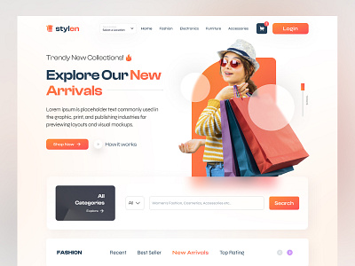 Stylen - eCommerce Website Landing Page clothing brand design e commerce e commerce design e commerce shop ecommerce business fashion fashion shop landing page modern online shop online store shopping theme shopping ui ui ui design uiux ux woocommerce