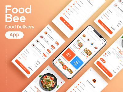 FoodBee - Food Delivery App clean cooking courier ecommerce food delivery food delivery app grocery menu mobile mobile design modern order responsive restaurant restaurant app shipping shop uikit uiux