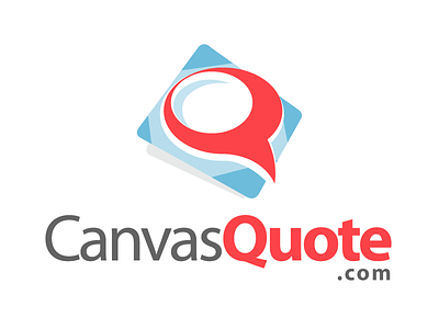 CanvasQuote.Com Logo .com baby blue buy canvas coral red ecommerce logo quote shop store