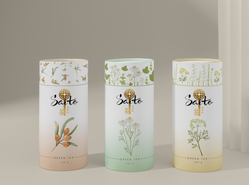 Redesign Saito tea packaging by Nino Satseradze on Dribbble