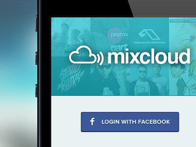 Mixcloud redesign app application button facebook iphone login mixcloud music podcast redesign