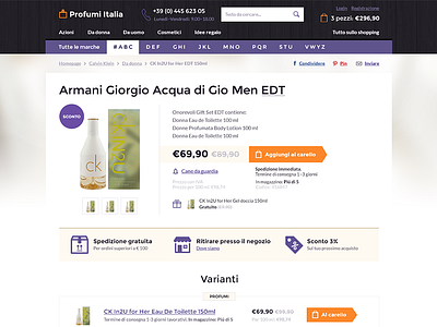 Perfume e-commerce site cart design e commerce e shop orange perfume purple shop site tabs web