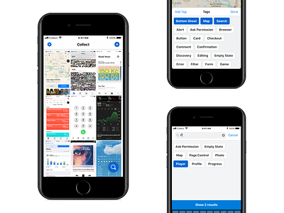 Collect – app for organising screenshots app collection design gallery ios iphone screenshot search tag ux