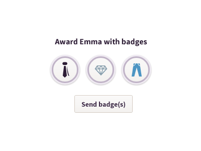 Badges badge button hover selected selection