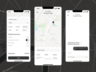 Taxi app app design ui