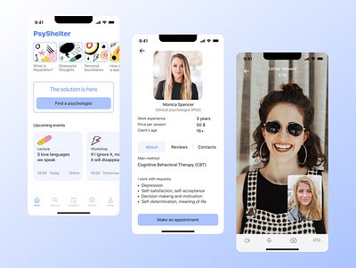 PsyShelter | Psychology App app design psychology ui