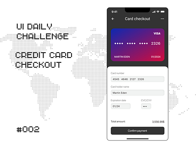 Credit card checkout app dailyui design graphic design ui