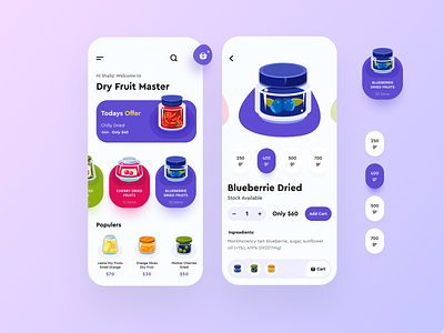 Dry Fruit Mobile App android creative digital product dry dry fruit illustrations ios minimal mobile aplication mobile app sale app ui design ux design vector