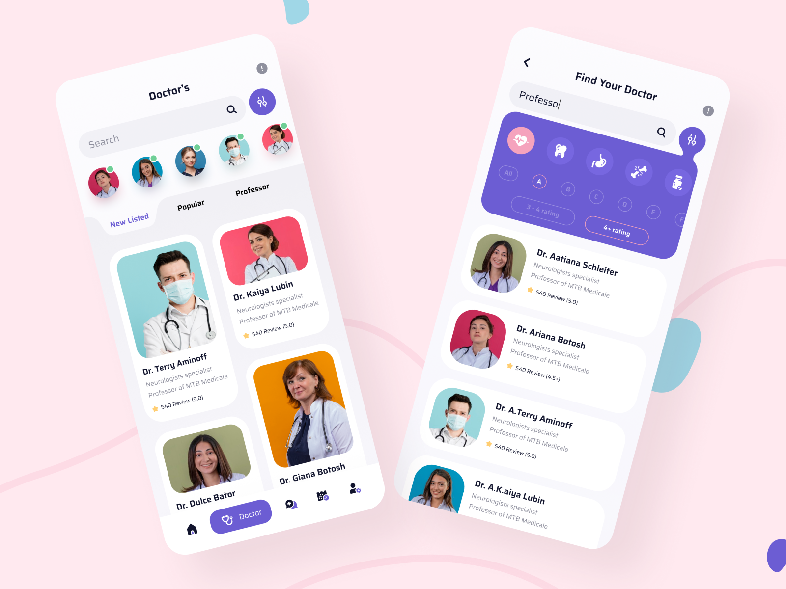 Doctor List Page- Doctor Appointment App by Shafiqul Islam 🌱 on Dribbble