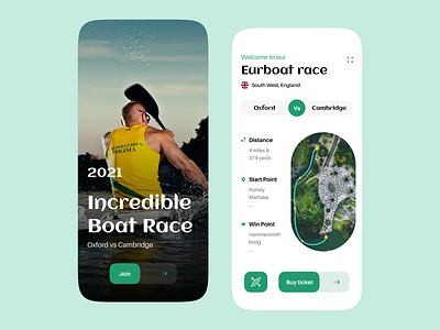 Boat Competition - Mobile App android apps boat race boating competition creative ios landing page minimal mobile app race river ui design user experience user interface ux design