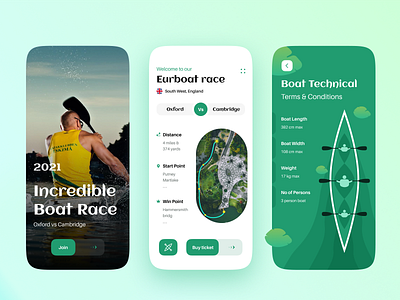 Boat Competition - Mobile App app boat boat race competition creative figma illustration ios minimal mobile ui racing traveling ui design user experience user interface ux design
