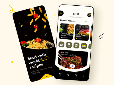 Online Cooking Learning App android app application cooking app educational app ios learning app learning platform minimal mobile mobile app online cooking online learning online school restaurants ui uiux user experience user interface ux