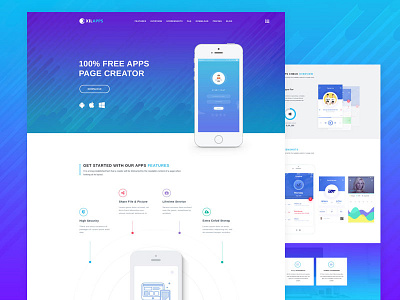 XILAPPS - Apps Landing Page 03 android apple apps apps design creative apps landing page landing page psd psd template responsive uiux web template xilapps
