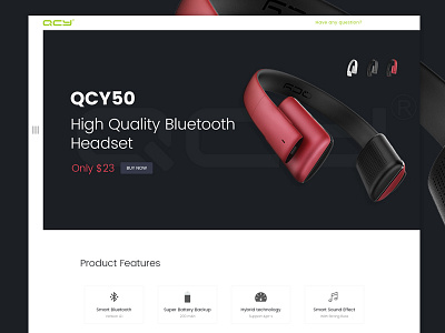 Experiment Project On Product Design apps graphics design landing page product page psd template qcy product ui ux web template