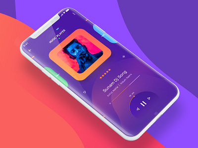 Music Player Design apps design flat design gradient design multimedia player music app player app ui design ux design