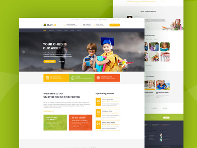 StudyLab_Kid & Online Education Template course education education template envato theme kid education template online course template studylab themeforest product ui design ux design web template