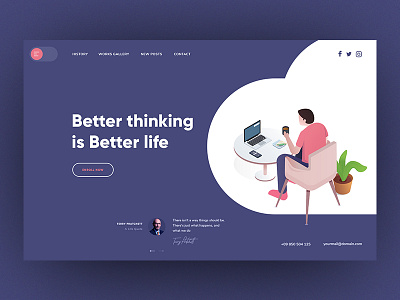 Web UI Practice color concept design illustration landing page minimal practice slider ui web template