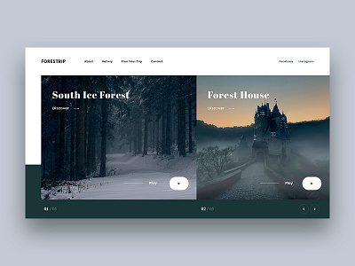 Forestrip - Web UI Experiment color concept design forest travel landing page minimal practice slider tour travel ui web template