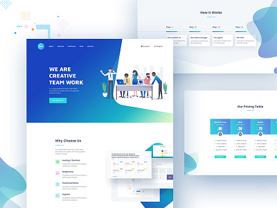 Portfolio - Landing Page Design concept illustration landing page design redesign ui design ux design vector