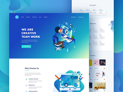 Portfolio - Landing Page Design 2nd Home concept illustration landing page design redesign ui design ux design vector