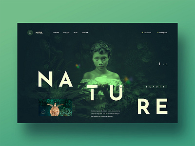 Nature - Web UI Experiment Project color concept design landing page minimal nature photography slider ui web template
