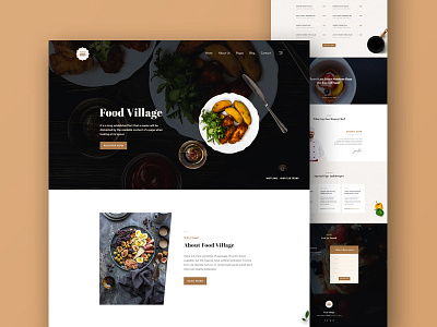 Food Village - Restaurant Web Template client concept creative landing page project restaurant template ui design ux design web