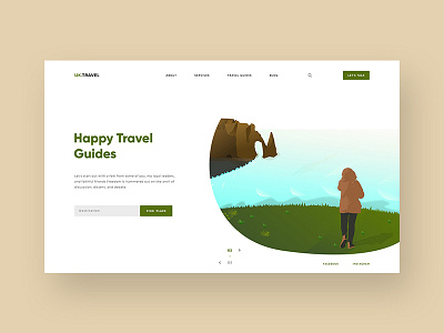 Web Slider Illustration creation creative design hill illustration natural slider template tour travel web