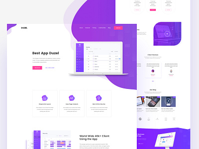 Duzel - SaaS Landing page Template app creative dashboard envato landing page minimal saas app page saas landing page ux design web template