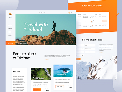 Travel web Explore creative explore figma travel traveling ui design ux design web template xd