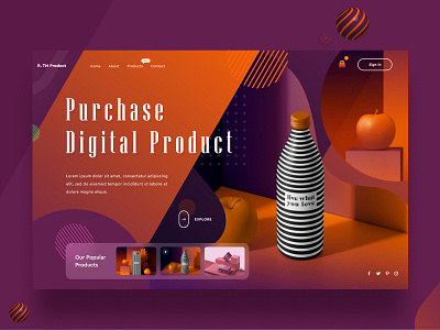 Digital Product Selling Page creative shape digital product gradient illustration selling slider page ui design ux design web template