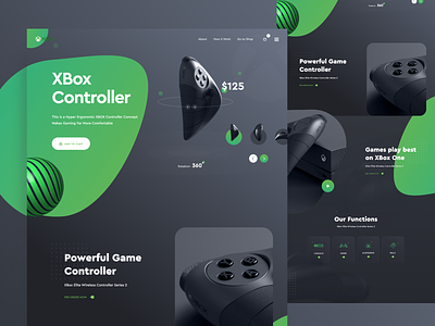 Product Landing Page - Xbox Controller controller illustration landing page product product launch ui design ux design web template xbox