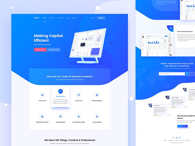 SASCO - SaaS Landing Page Design by Shafiqul Islam 🌱 on Dribbble