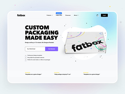 Fatbox b2c box homepage landing page packaging saas ui ux web design