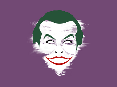 Mr. J clown comic face geek green joker laughter madness paint brush purple smile villain