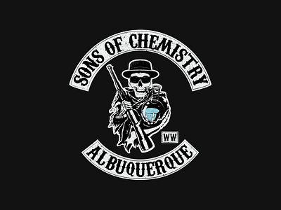 Sons of Chemistry biker breaking bad drug heisenberg kingpin parody patch reaper tv show walter white