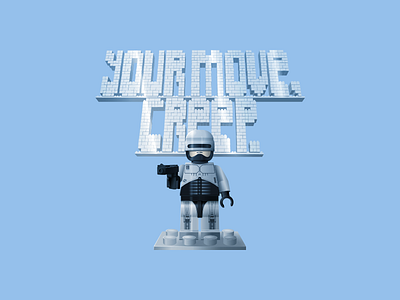 LegoCop brick cyborg gun illustration lego movie parody robocop