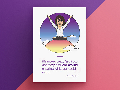 Take it Easy #1 calm chill enjoy friend illustration inspiration life meditate poster quote yoga