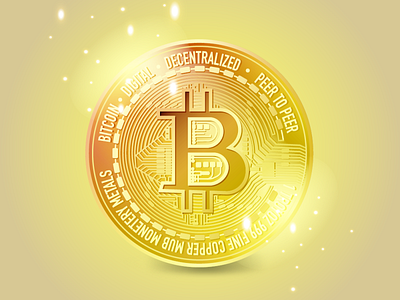 bitcoin bitcoin bitcoins coin color crypto cryptocurrency design gold illustration logo money vector