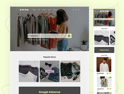Landing Page for Clothes Store ui ux web