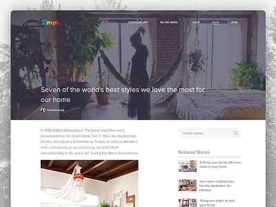 Blog Design - Zimply app article blog interface ui ux website zimply