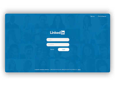LinkedIn Login / Sign up Page android 5.0 google design home page landing page linkedin login lollipop marshmallow material design signup ui ux